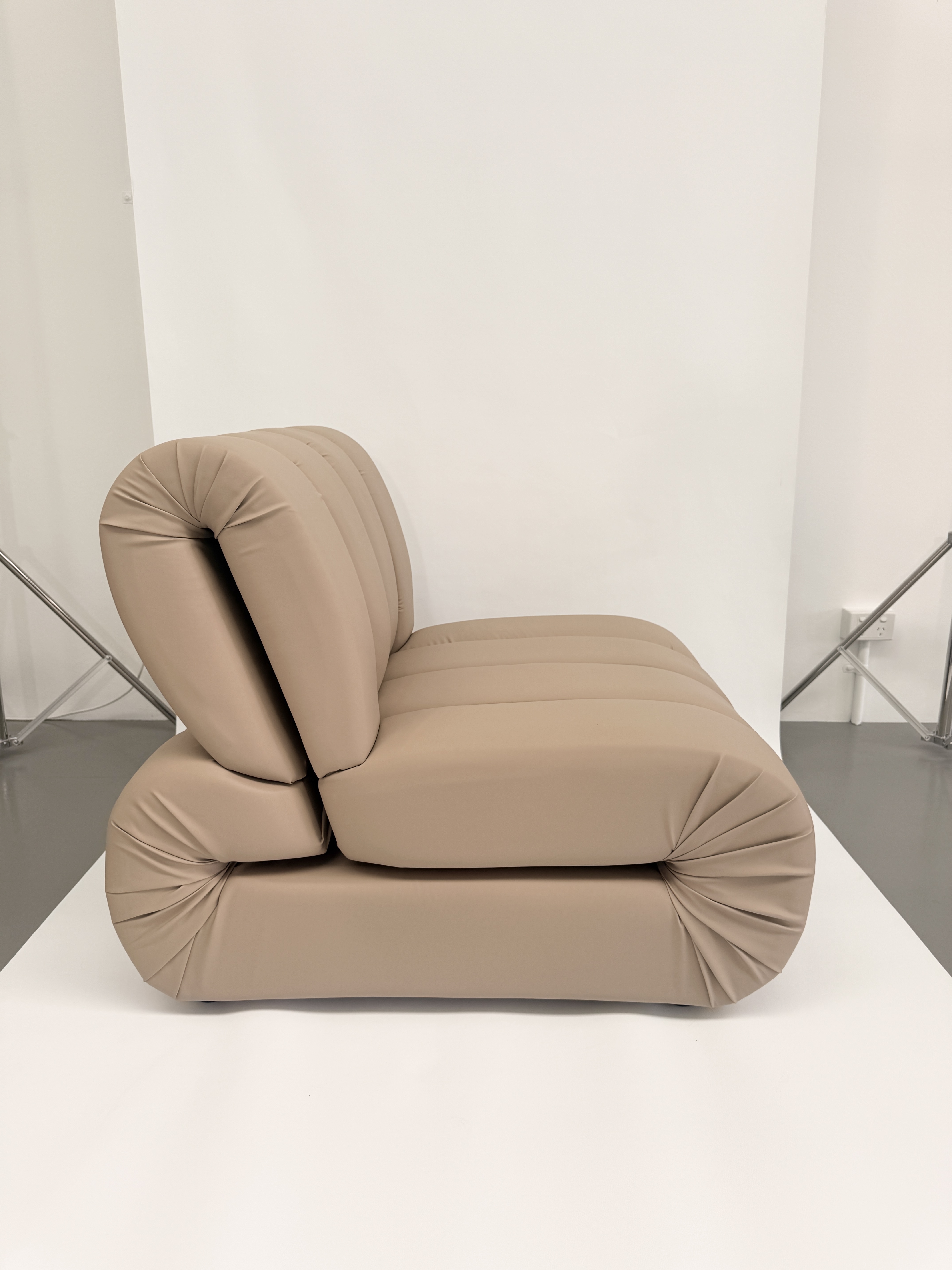 Side view of the sand bubble chair.